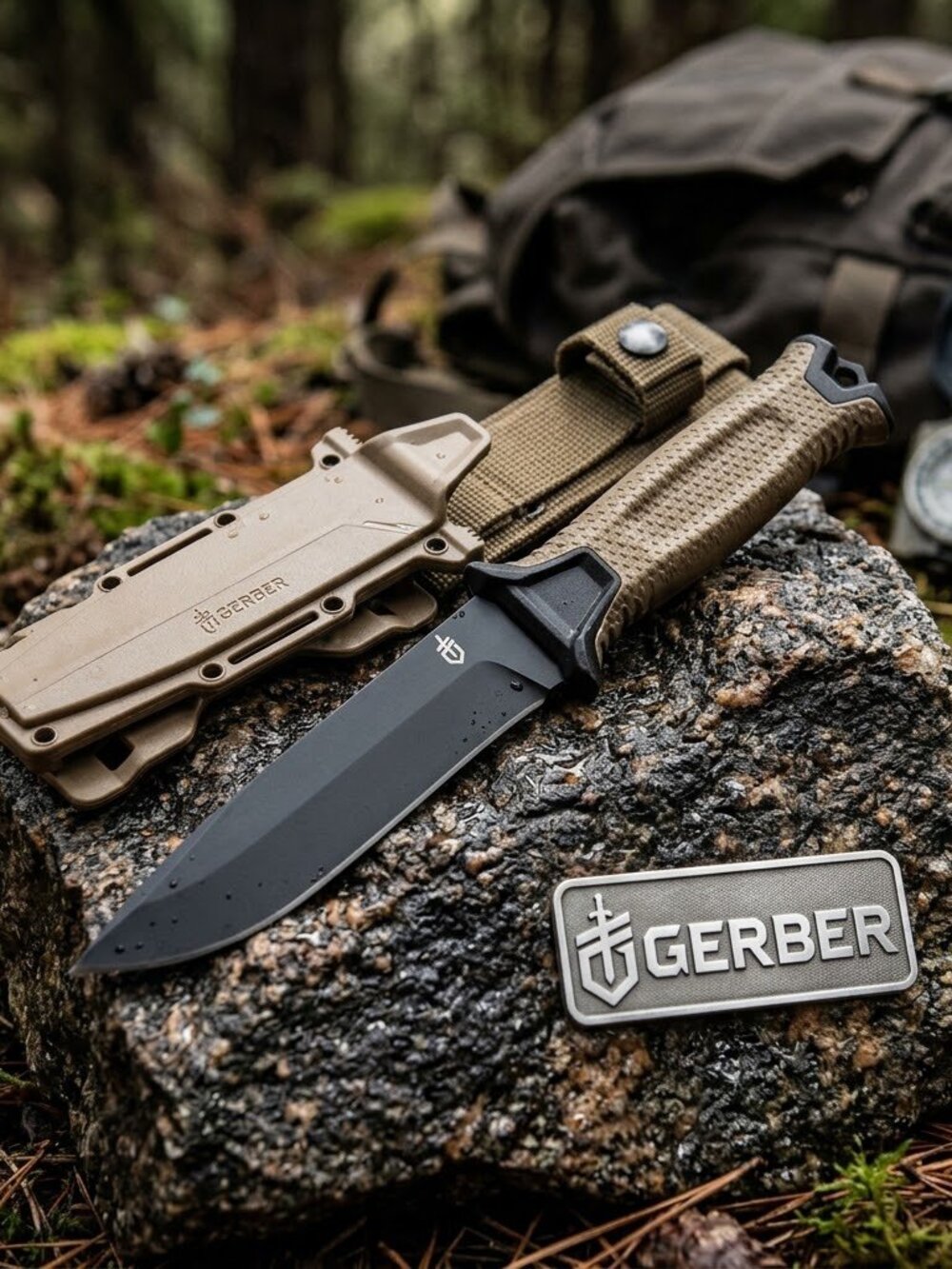 Gerber StrongArm Fixed Blade Knife Plain Edge - Coyote Brown - New in Box